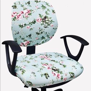 Office chair floral seat and back rest cover